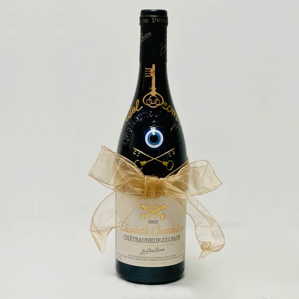 Hand-Painted Elisabeth Chambellan Chateauneuf du Pape Wine