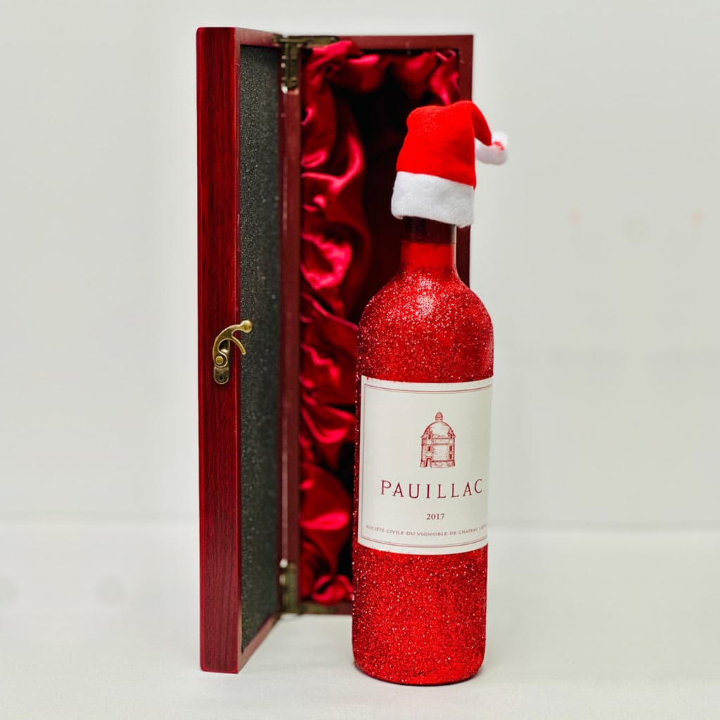Christmas Special Hand Painted Le Pauillac de Chateau Latour Wine