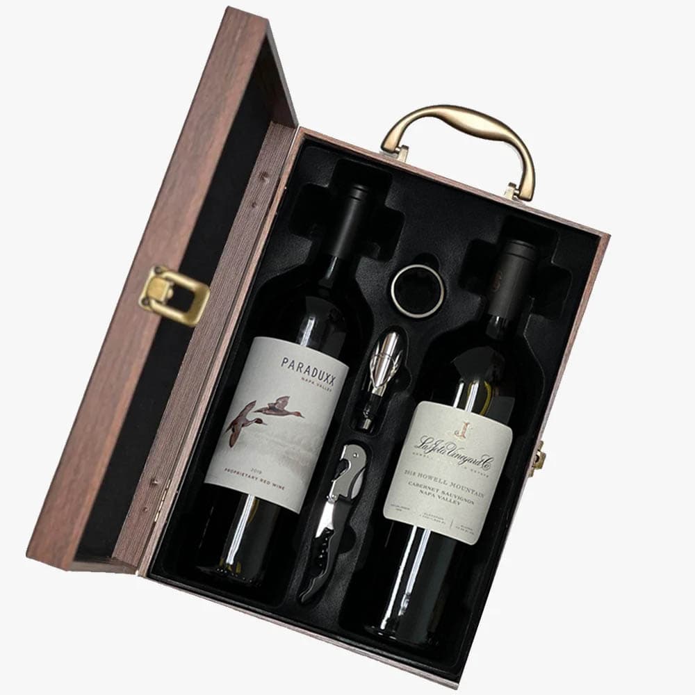 La Jota Howell Mountain & Paraduxx Napa Valley Wine in Wooden Gift Box