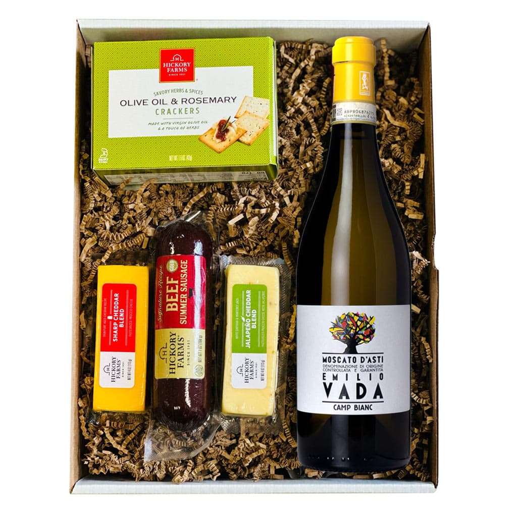 Emilio Vada Moscato d’Asti Wine And Cheese Gift Box