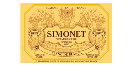 Simonet Blanc De Blancs Brut Sparkling Wine and Godiva 26 PC Gift Set logo