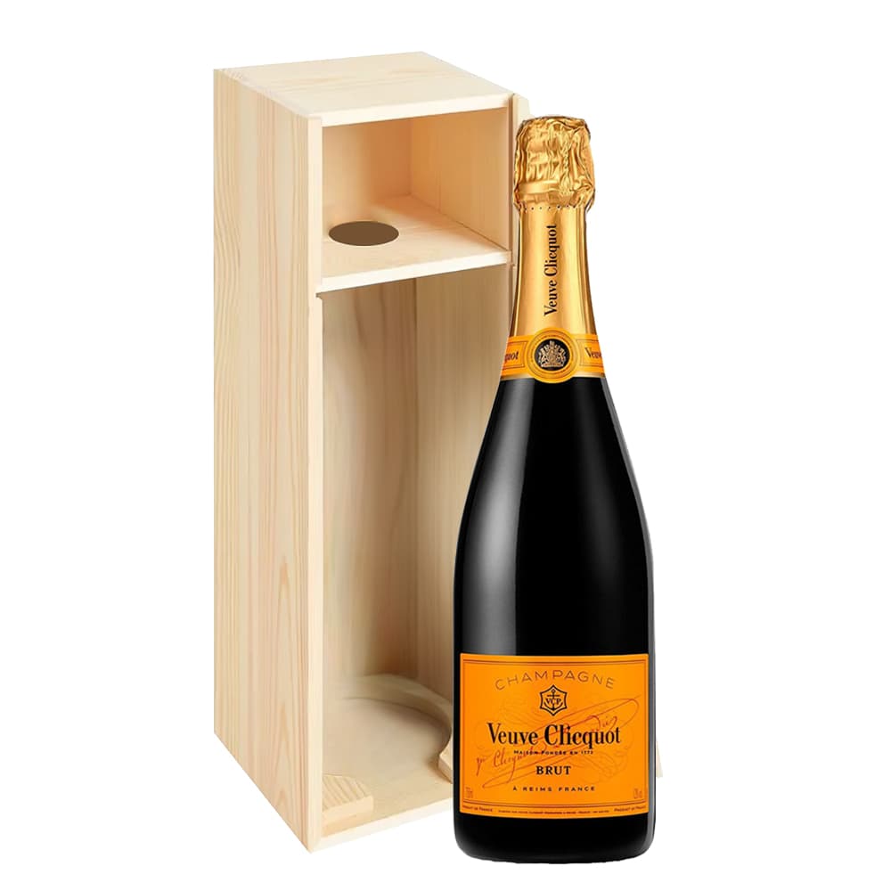Veuve Clicquot Brut Champagne Wooden Gift Box (750 ML)