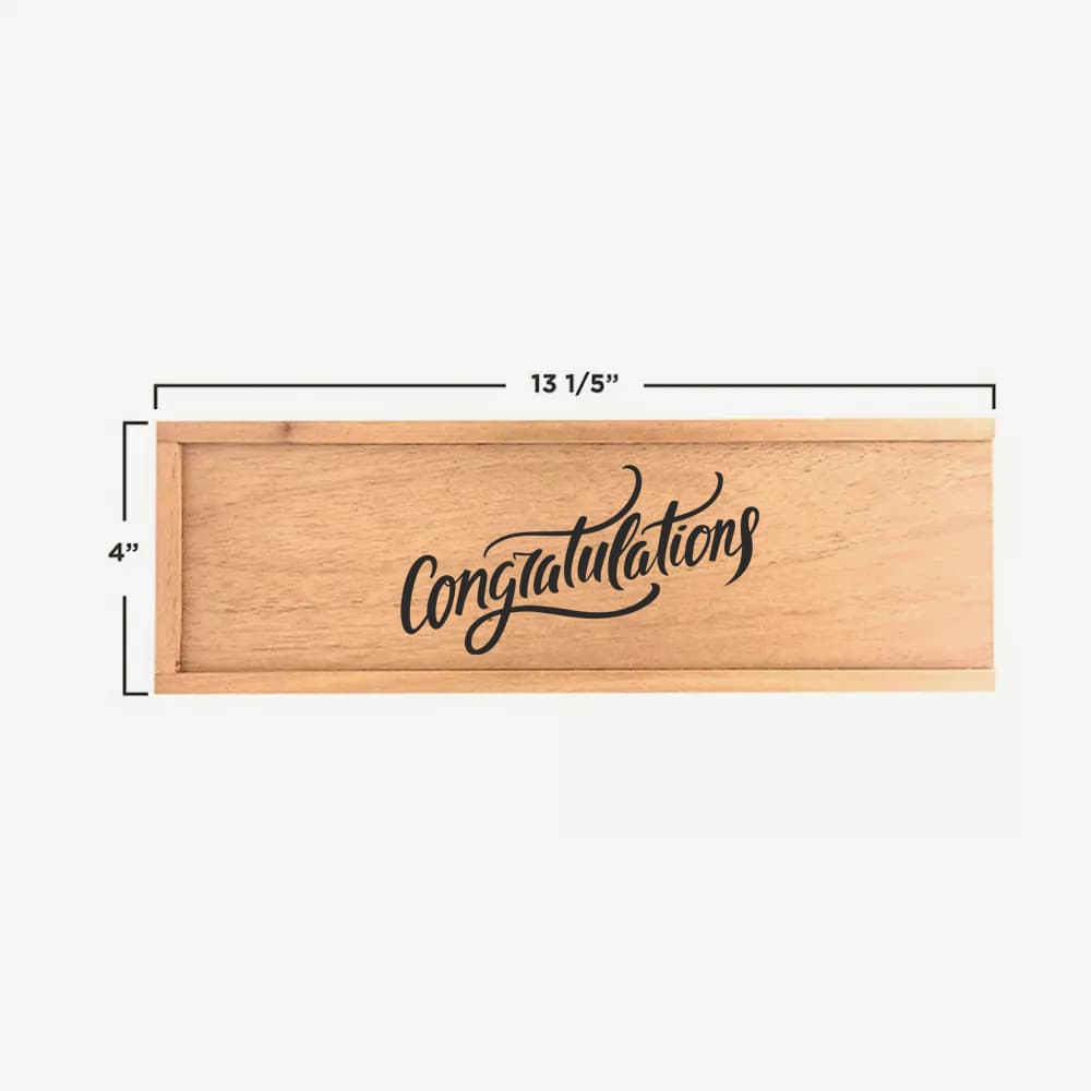 Single  Champagne Wooden Box (Engravable) — 2