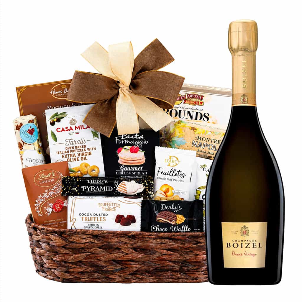 Boizel Grand Brut Champagne And Bon appetit Gourmet Gift Basket