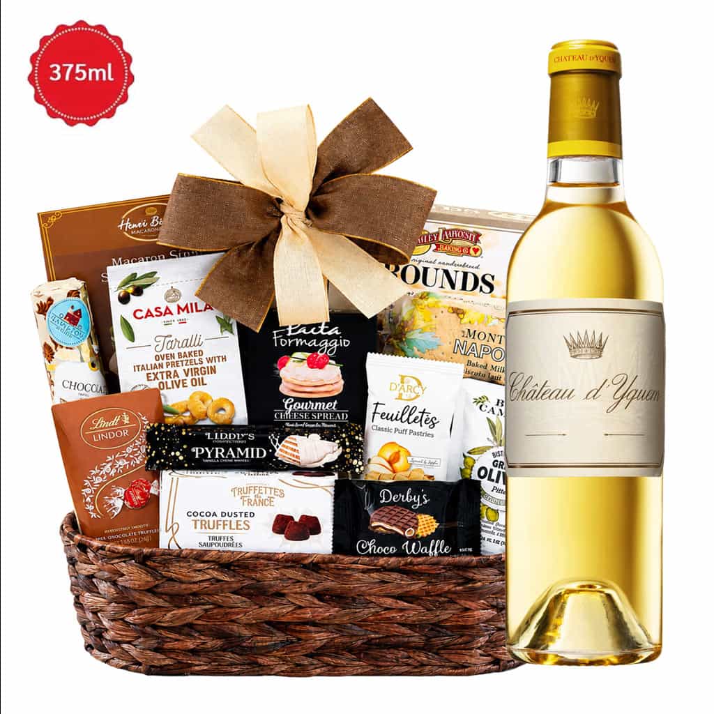 Chateau D'Yquem Sauternes Dessert Wine and Bon Appétit Gourmet Gift Basket