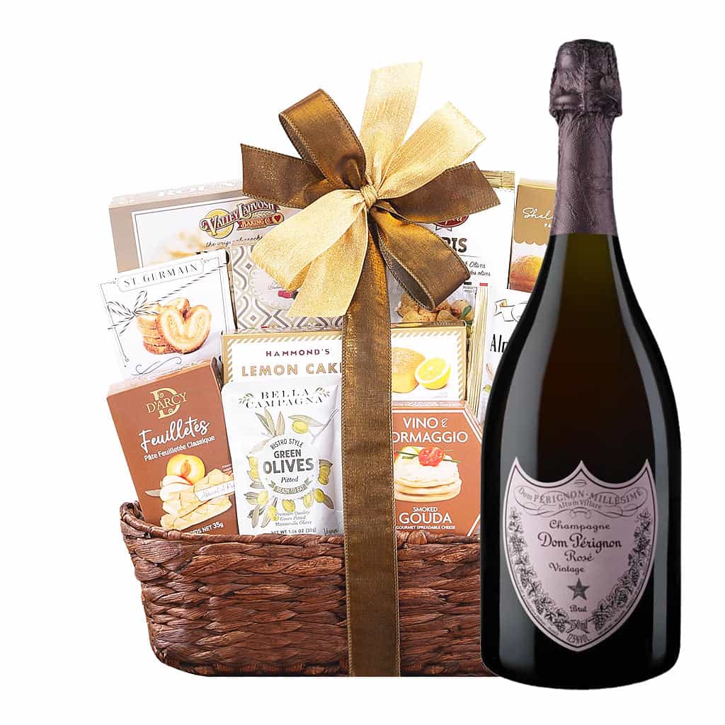 Dom Perignon Rose Champagne with Bon Appetit Gift Basket
