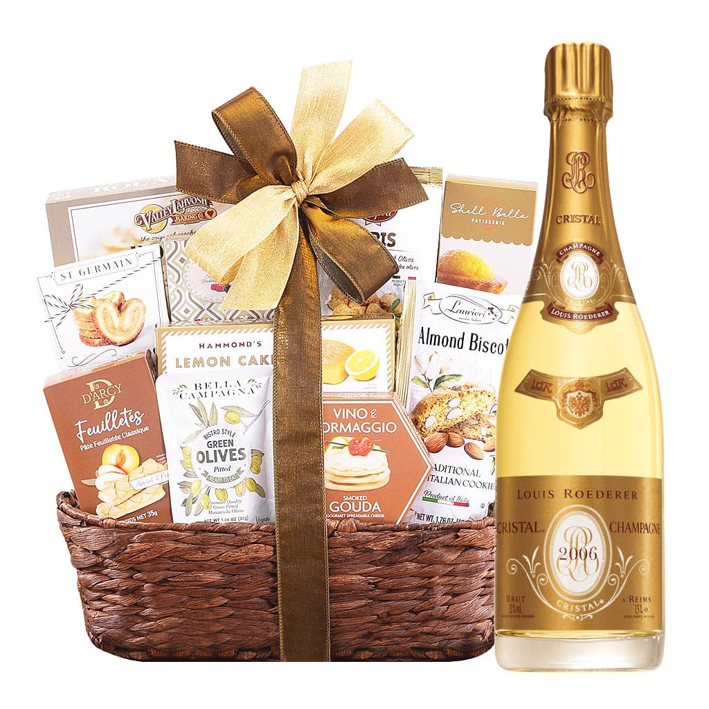 Louis Roederer Cristal Champagne With Bon Appetit Gourmet Gift Basket