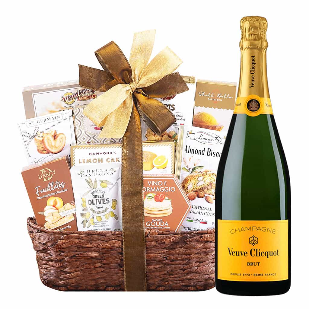 Bon Appetit Gourmet Gift Basket & Veuve Clicquot Champagne