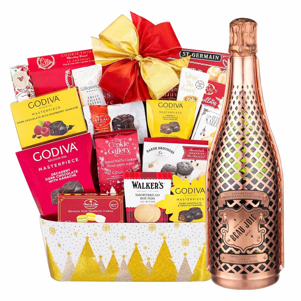 Beau Joie Champagne And Godiva Gift Basket