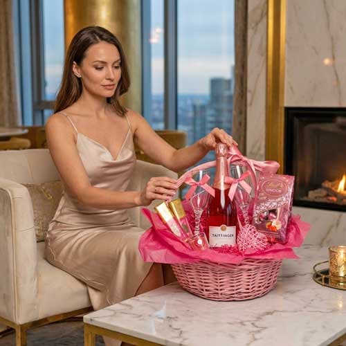 Pink Wedding Luxury Gift Basket