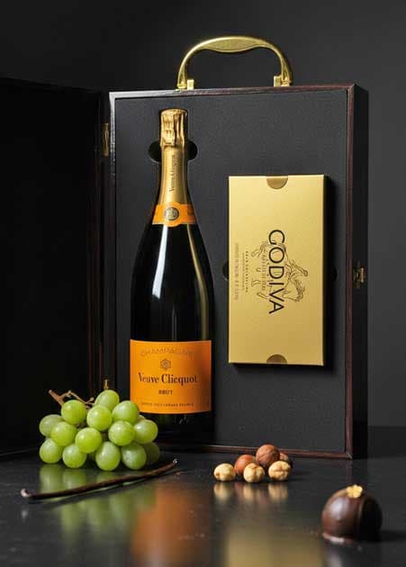 Veuve Clicquot Brut Champagne & Godiva Chocolate Gift Box
