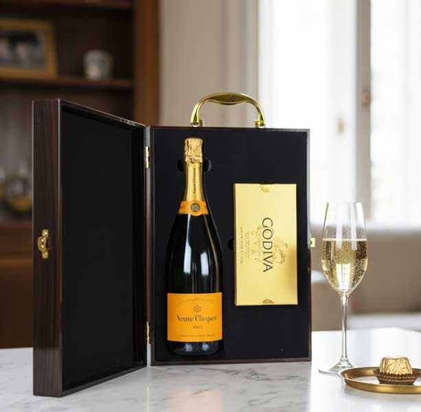 Veuve Clicquot Brut Champagne & Godiva Chocolate Gift Box