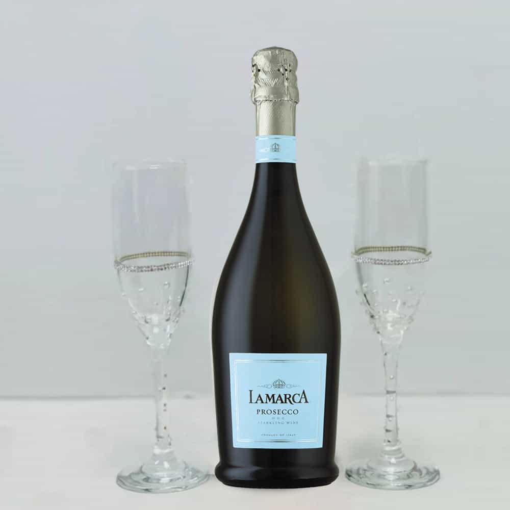 Pearl Design La Marca Prosecco And Flutes Gift Set