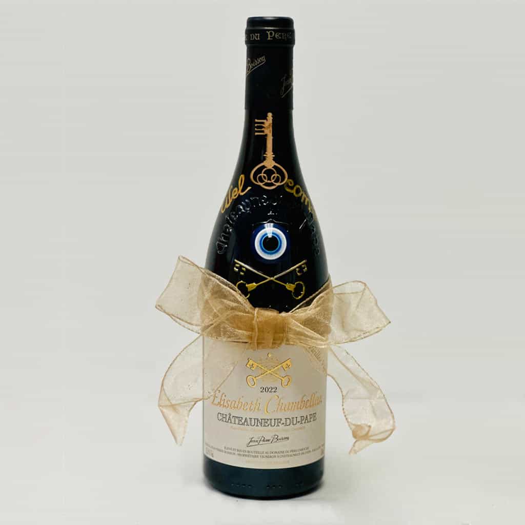 Hand-Painted Elisabeth Chambellan Chateauneuf du Pape Wine