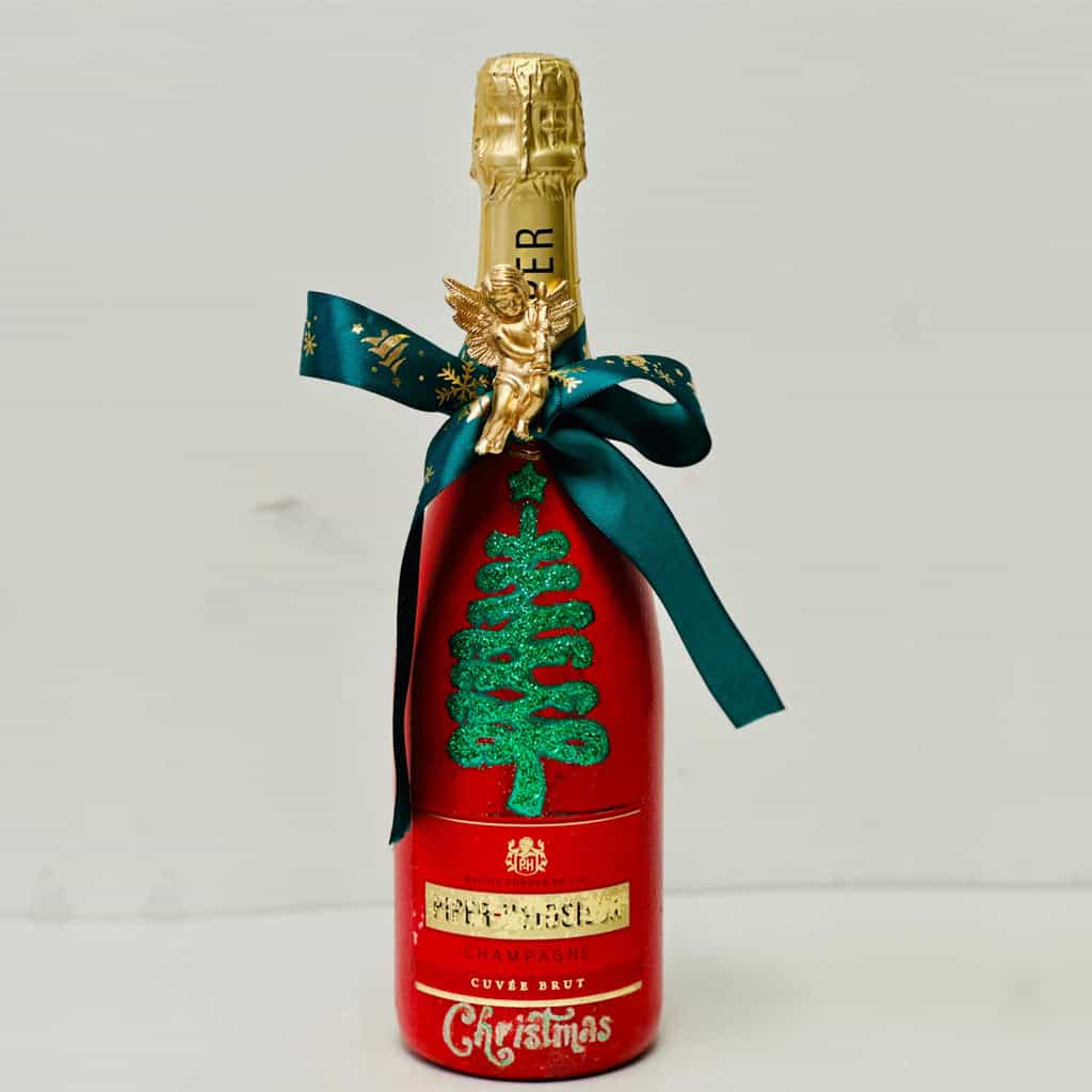 Christmas Design Hand Painted Piper Heidsieck Champagne