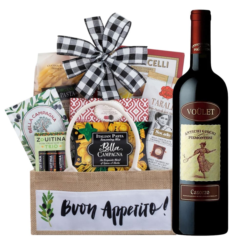 Voulet Antichi Giochi Piemontesi Casorzo Italian wine gift basket