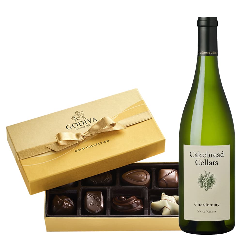 Cakebread Cellars Chardonnay Wine & Godiva 8 PC Gift Box