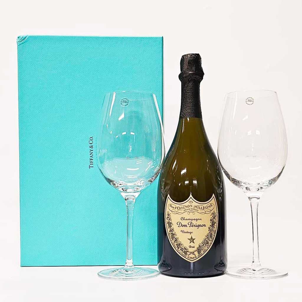 Dom Perignon and Tiffany Crystal Glasses