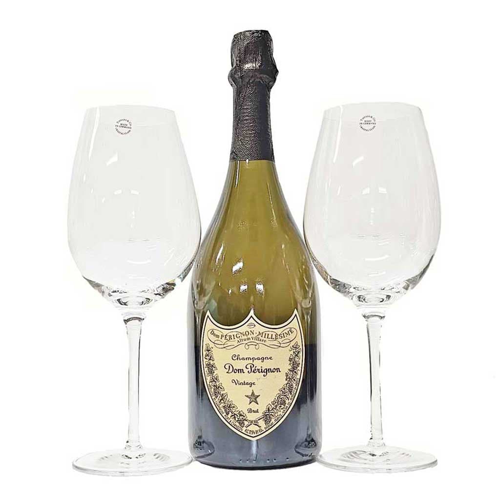 Dom Perignon and Tiffany Crystal Glasses