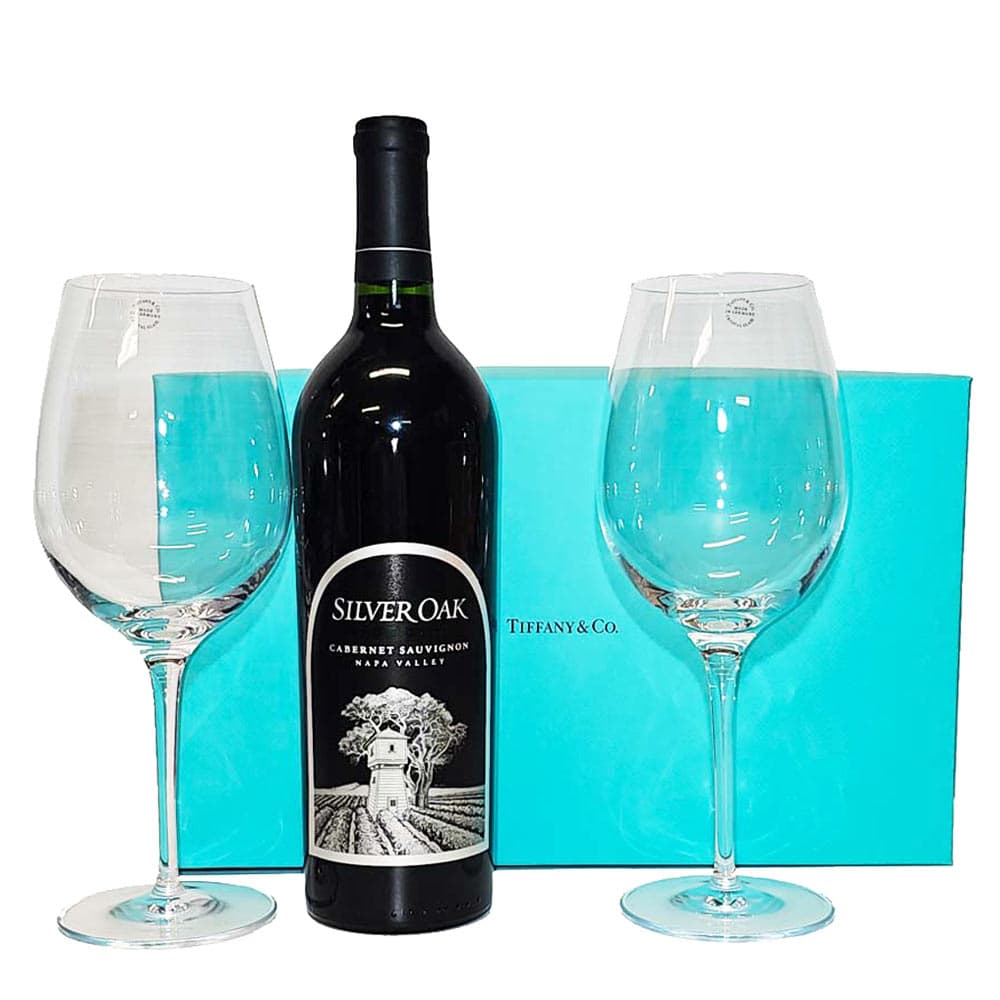 Silver Oak Napa Valley Cabernet Sauvignon And Tiffany Wine Glasses Set