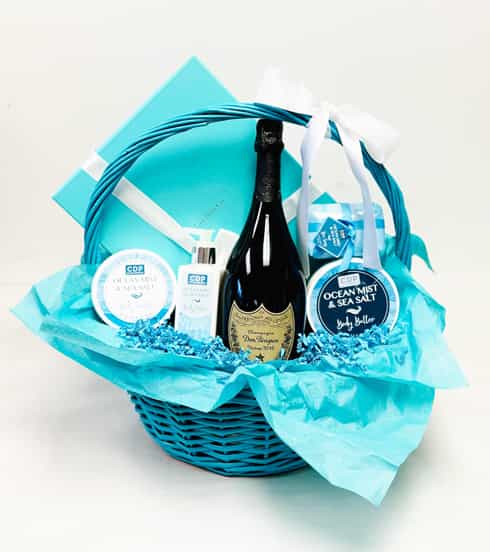 Dom Perignon Blue Spa Gift Basket