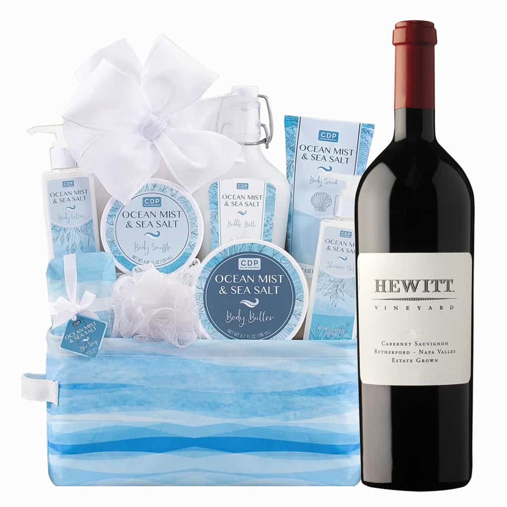 Hewitt Vineyard Cabernet Sauvignon And Ocean Mist Spa Gift Basket
