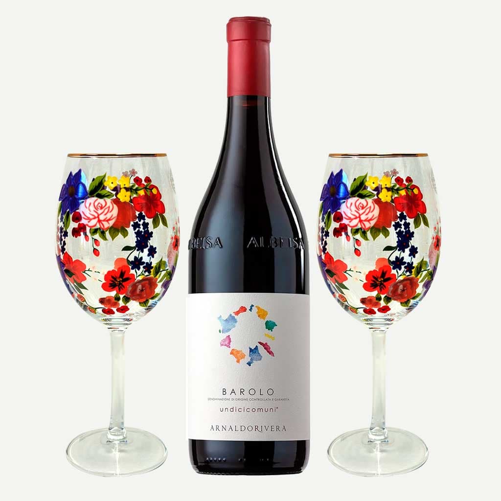 Arnaldo Rivera Barolo Red Wine And Glasses Set