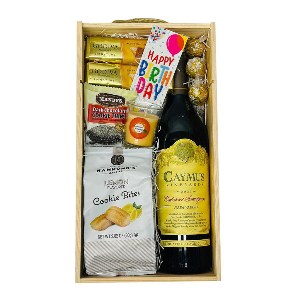 Birthday Gift Set with Caymus Cabernet Sauvignon Wine
