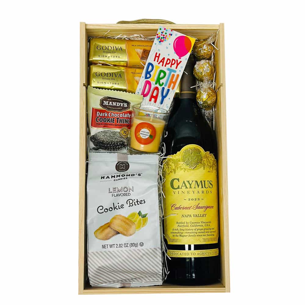 Birthday Gift Set with Caymus Cabernet Sauvignon Wine