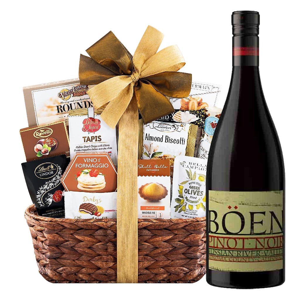 Boen Pinot Noir Russian River Valley Bon Appetit Wine Gift Basket