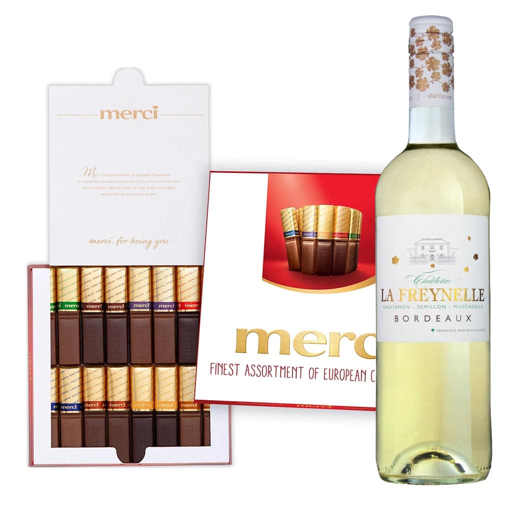 Château La Freynelle Bordeaux Blanc & Merci Chocolate Gift Set
