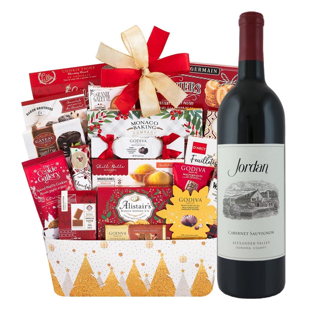 Godiva Chocolates And Jordan Cabernet Wine Gift Basket