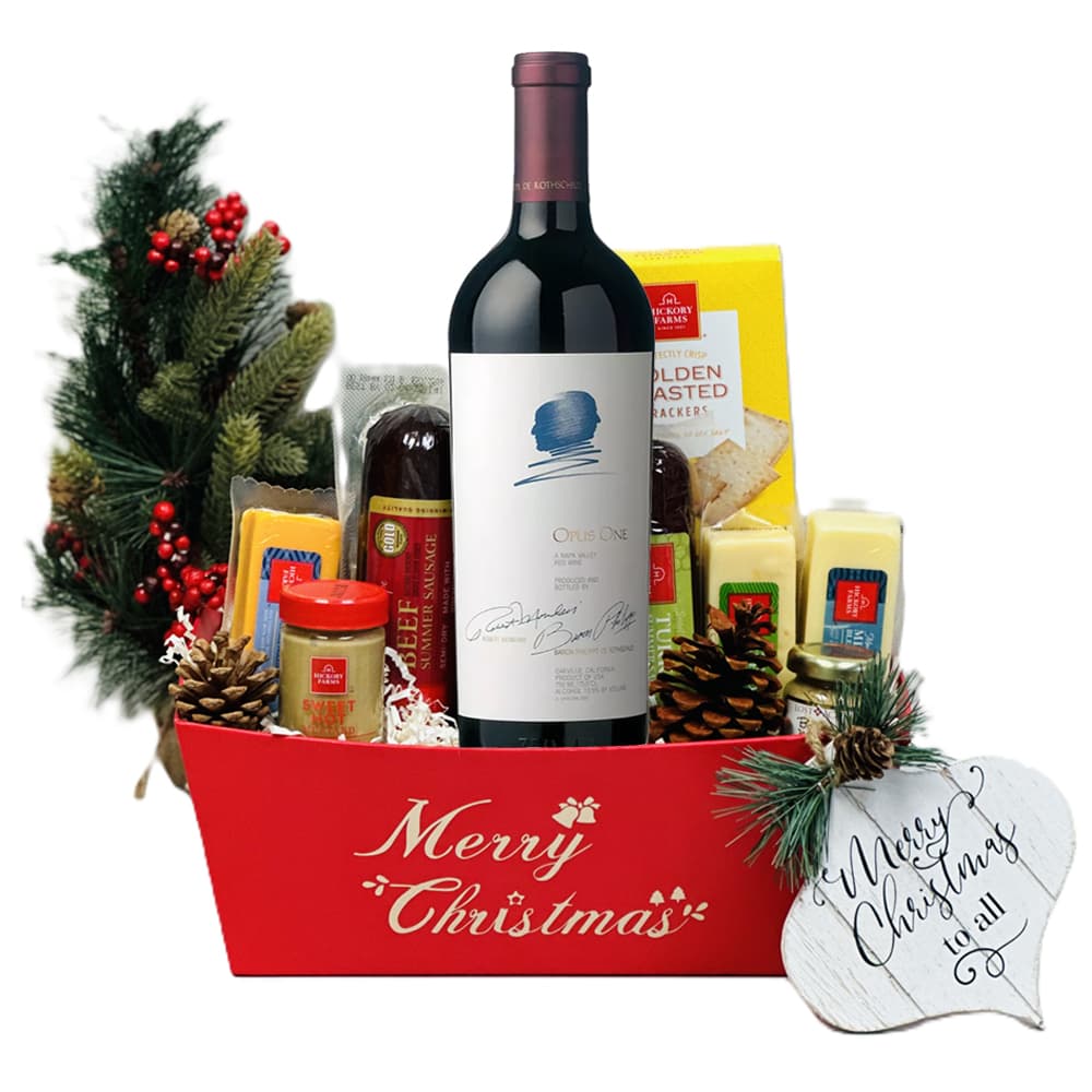 Opus One Wine Christmas Basket