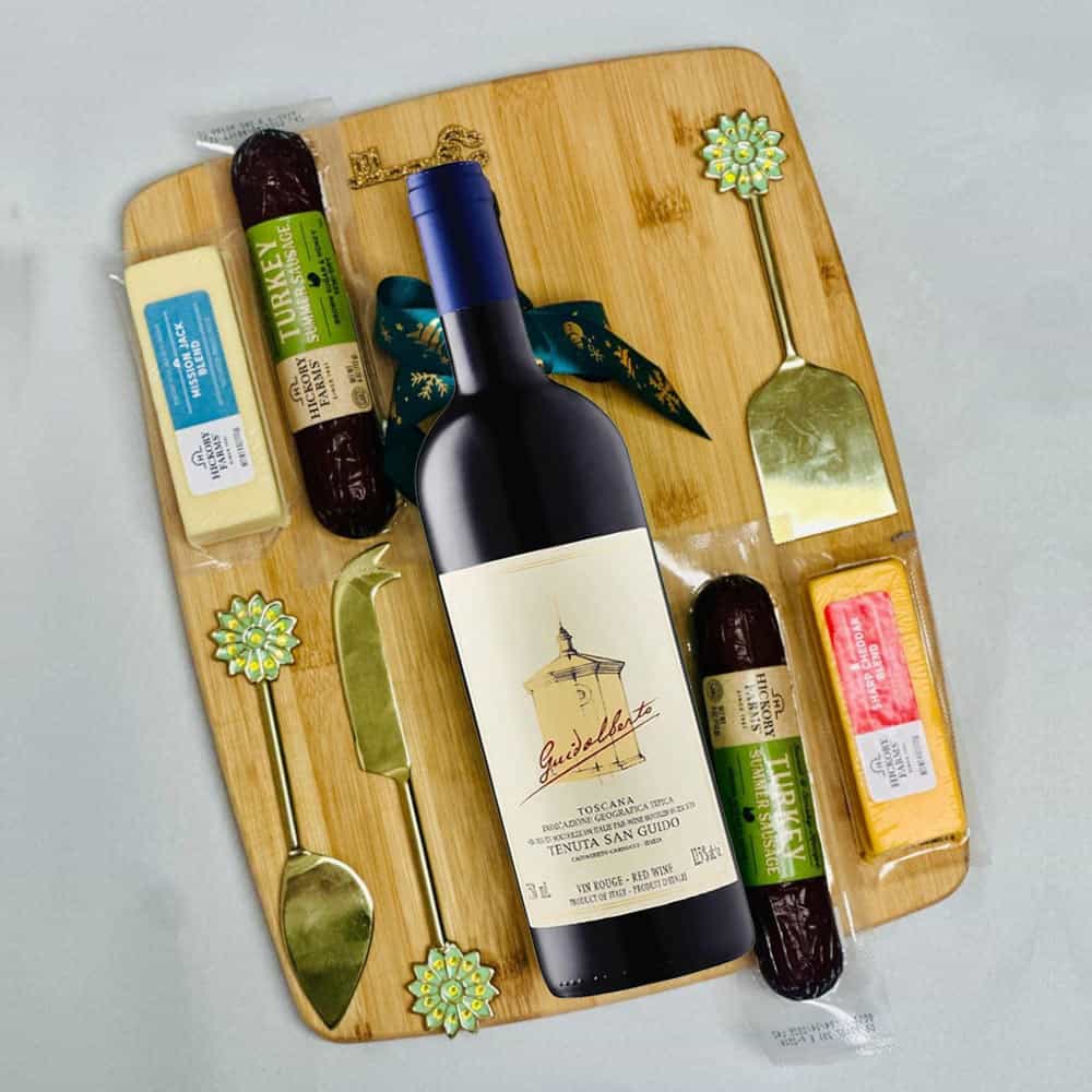 Tuscany Italian Red Wine And Charcuterie Board Gift Set
