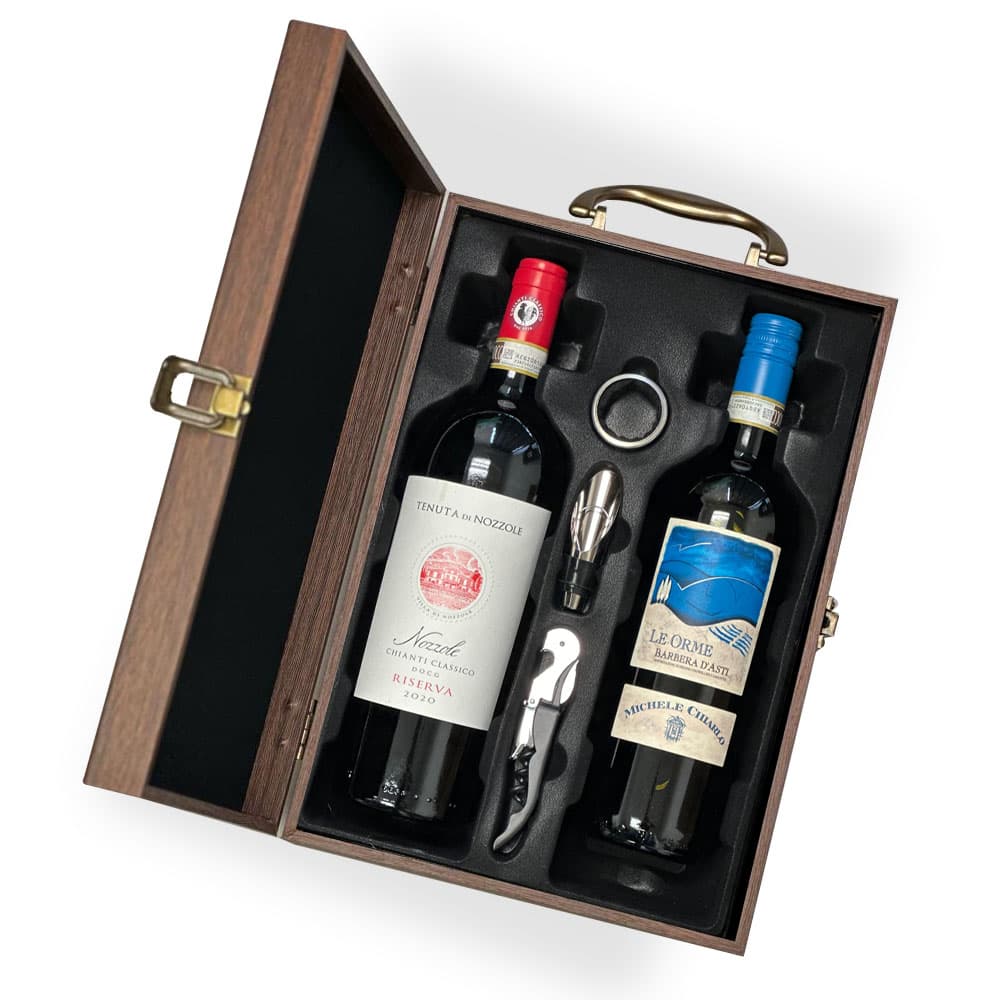 Two Bottles Italian Red Wine Gift Set