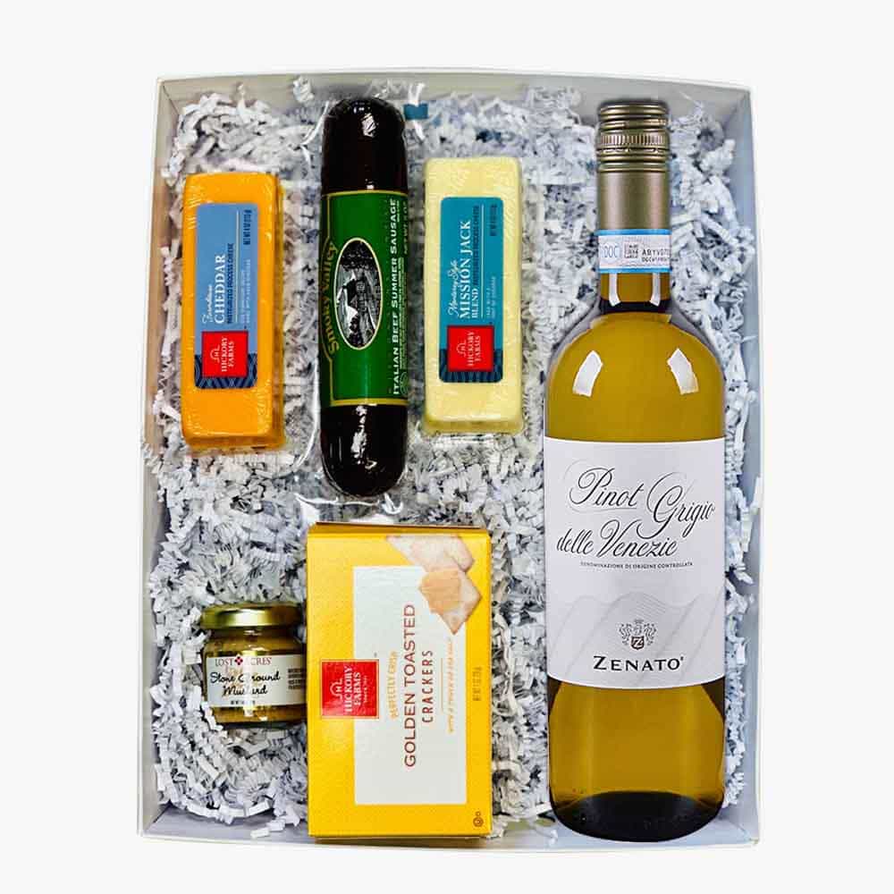 Zenato Pinot Grigio Delle Venezie Italian Wine And Cheese Gift Box