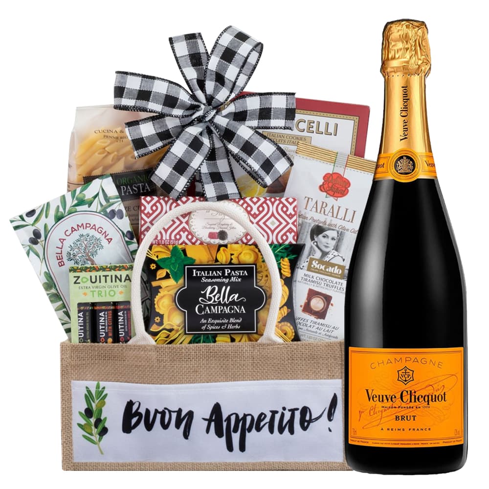Veuve Clicquot Champagne And Italian Gift Basket