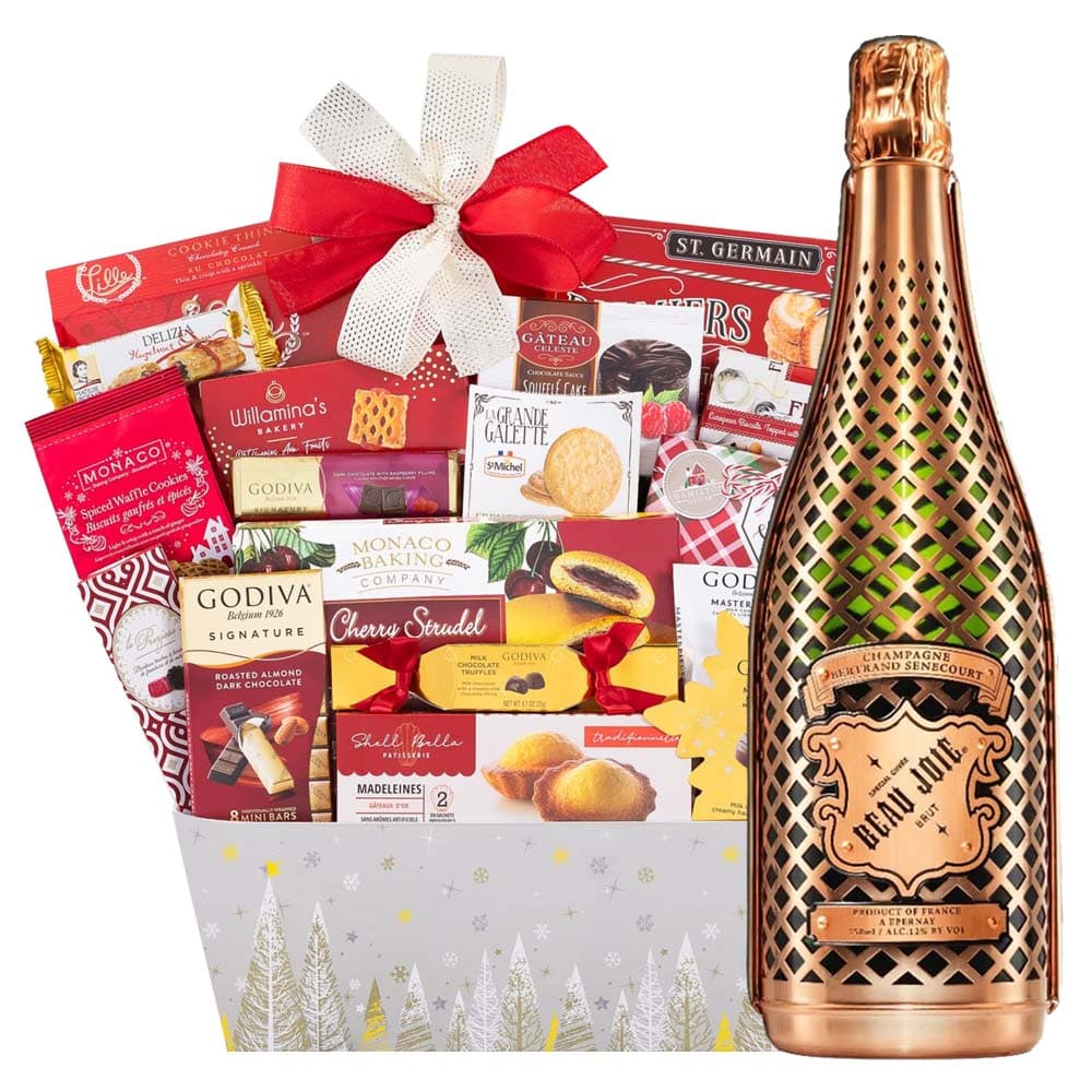 Beau Joie Champagne And Godiva Gift Basket