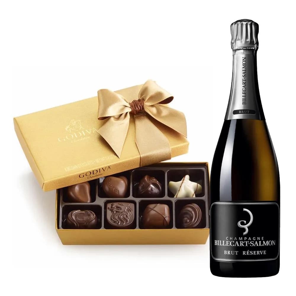 Billecart-Salmon Brut Reserve & Godiva 8 Pc Chocolate Gift Box