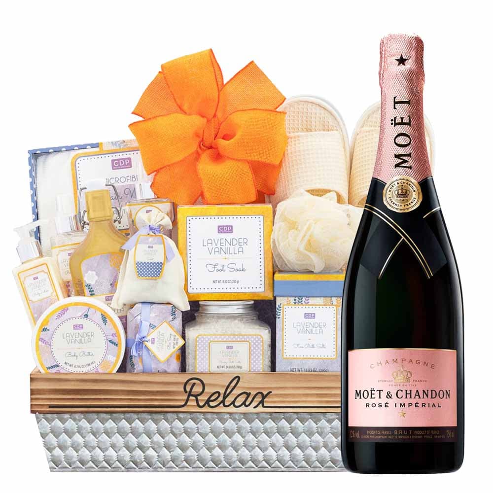 Moet & Chandon Rose Imperial Brut And Spa Gift Basket