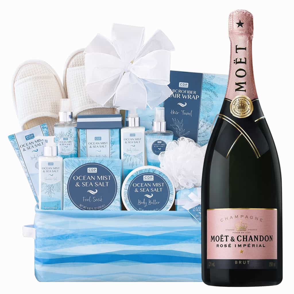 Moët & Chandon Nectar Imperial Rosé Champagne and Spa Gift Basket