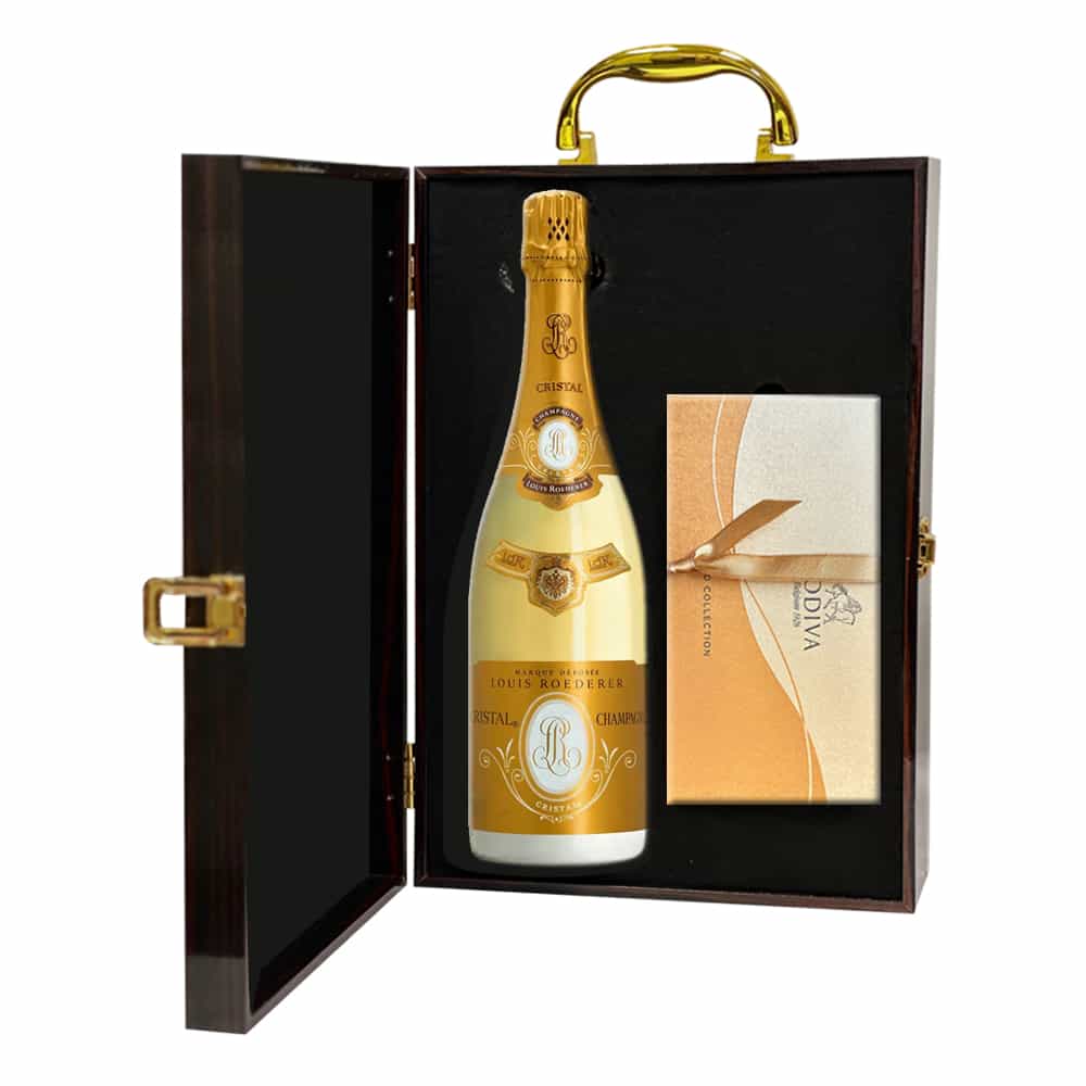 Louis Roederer Cristal Champagne & Godiva 8 Pc Chocolates Box