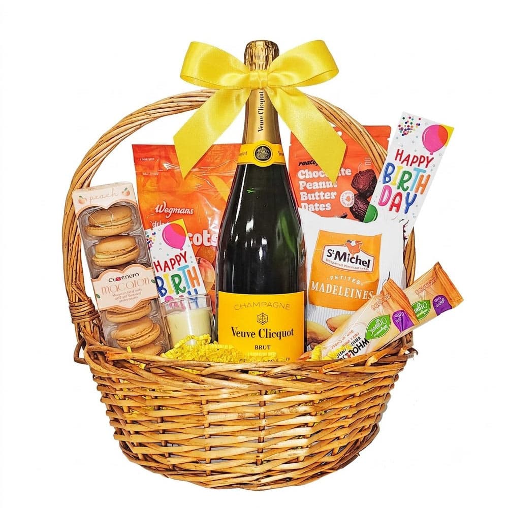Veuve Clicquot Champagne with Birthday Gift Basket