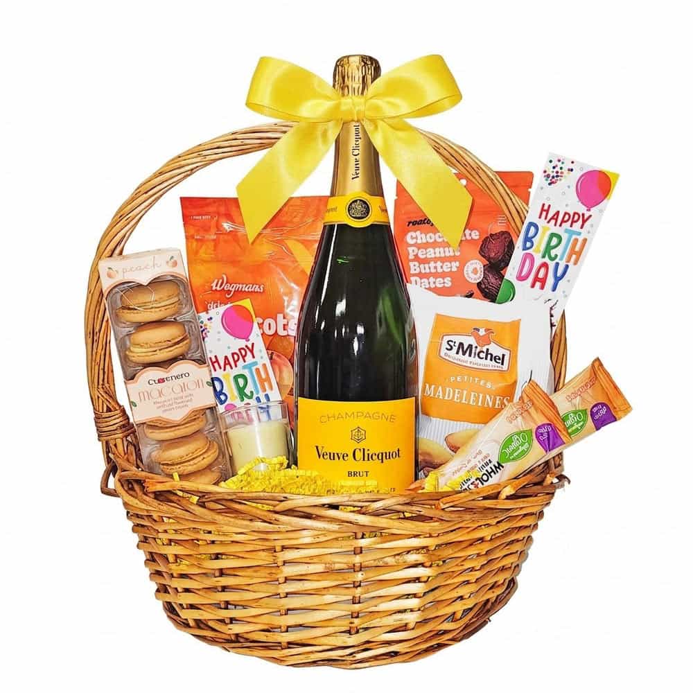 Veuve Clicquot Champagne with Birthday Gift Basket