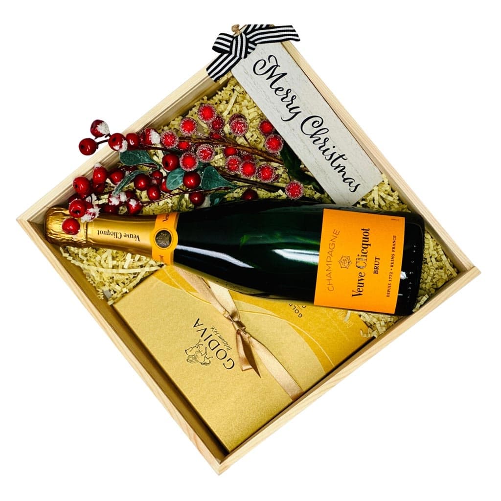Veuve Champagne Christmas Gift Basket