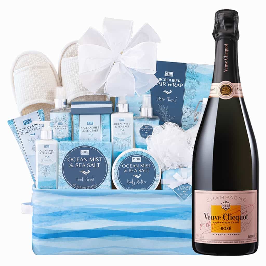 Veuve Clicquot Rosé Champagne And Spa Gift Basket