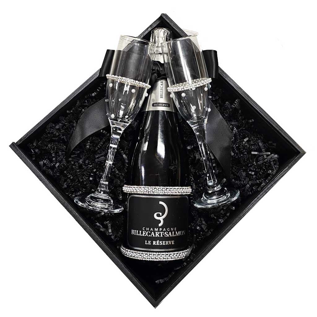 Billecart Salmon La Reserve Champagne And Crystal Flutes Gift Set
