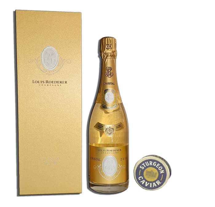 Louis Roederer Cristal Champagne with Black Caviar Gift Set