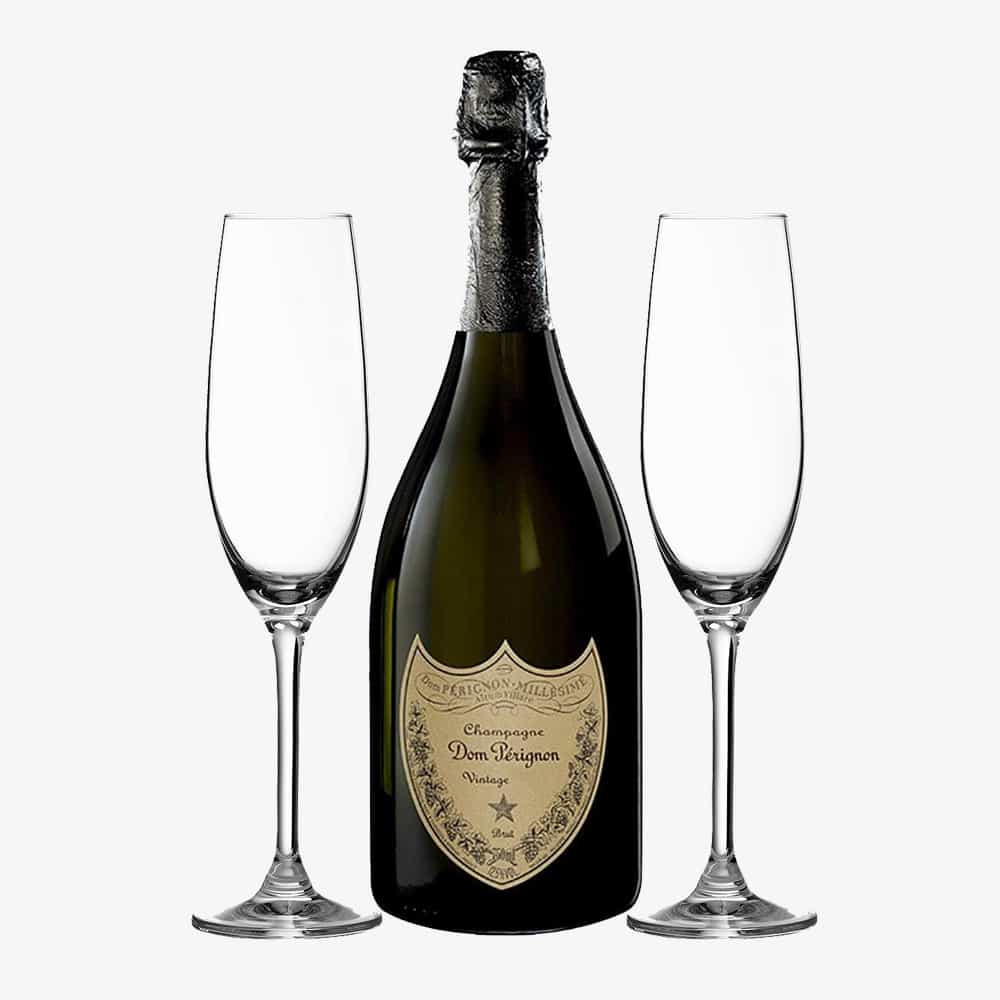 Dom Perignon Champagne and Flutes Set
