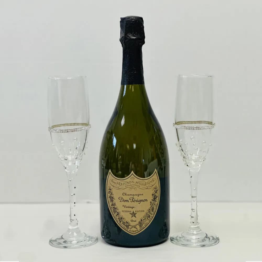 Dom Perignon Champagne And Crystal Glasses Gift Set